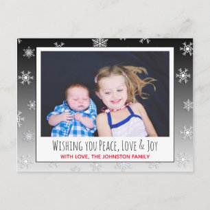 Sie wünschen Ruhe, Liebe und Freude Foto Weihnacht Postkarte