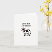 Sie wünschen sich eine glatte Erholung lustige Kuh Karte (Gelbe Blume)