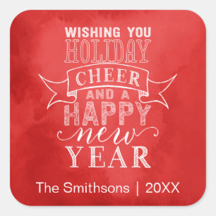 Sie wünschen sich mehr Urlaub   Roter Wasserfarbe Quadratischer Aufkleber