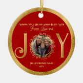 Sie wünschen Urlaub Jahreszeit Frieden Liebe und F Keramik Ornament (Vorne)