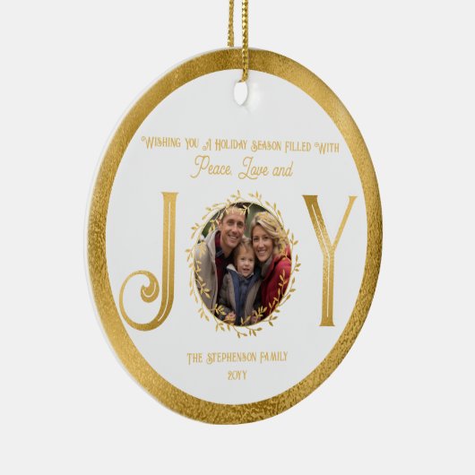 Sie wünschen Urlaub Jahreszeit Frieden Liebe und F Keramik Ornament (Rechts)