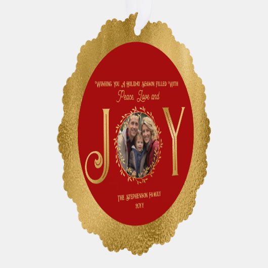 Sie wünschen Urlaub Jahreszeit Frieden Liebe und F Ornament Karte (Rechts)