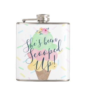 Sie wurde aufgedeckt Bridal Vinyl Wrapped Flask Flachmann