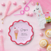 Sie wurde aufgerollt, wavy Pink Red Brautparty Pappteller (Party)