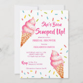 Sie wurde Eiscreme-Brautparty zerkleinert Einladung (Vorderseite)