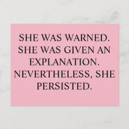 Sie wurde gewarnt, Postkarte