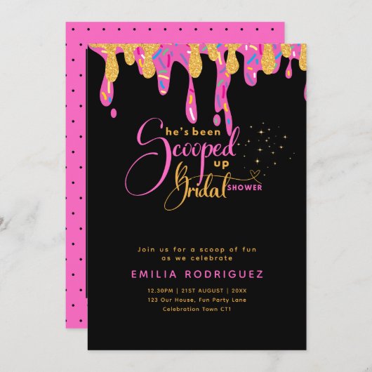 Sie wurde in Icecream-Brautparty aufgezogen Einladung (Vorne/Hinten)