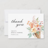 Sie wurde ins Brautparty geschleudert Dankeskarte (Vorderseite)