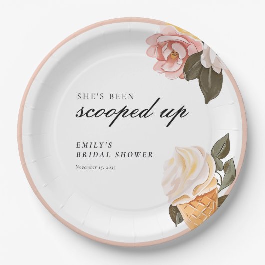 Sie wurde ins Brautparty geschleudert Pappteller (Vorderseite)