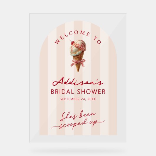 Sie wurde ins Brautparty geschoben Begrüßung Acrylschild (Vorderseite)