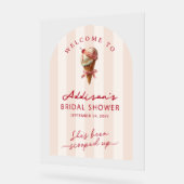 Sie wurde ins Brautparty geschoben Begrüßung Acrylschild (Winkel)