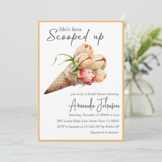 Sie wurde mit Blumenkohl ins Brautparty geschossen Einladung (Stehend Vorderseite)