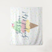 Sie wurde mit Eiscreme-Background-Tapestry verzier Wandteppich (Vorderseite)