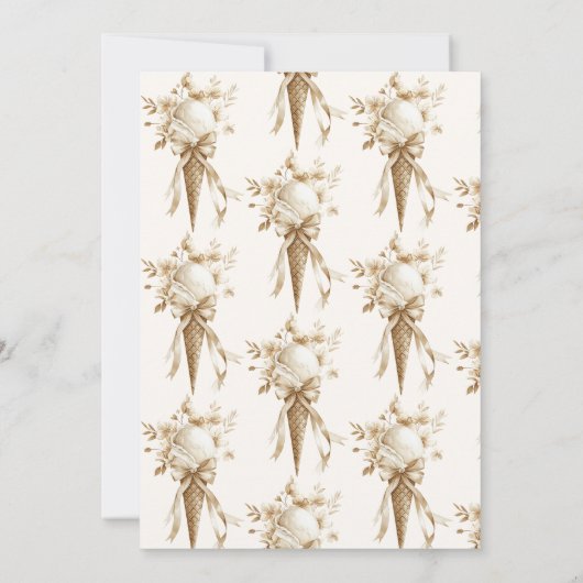 Sie wurde mit Eiscreme-Boho-Brautparty vergossen Einladung (Rückseite)