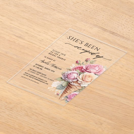 Sie wurde mit Eiscreme-Brautparty vergossen Acryleinladungen (Ablage )