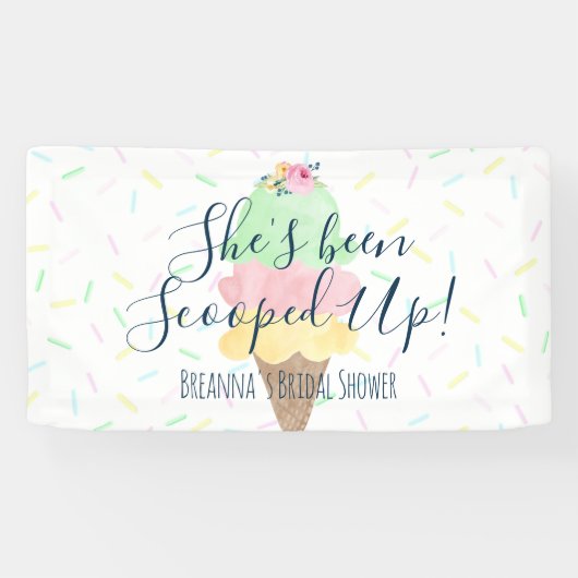 Sie wurde mit Eiscreme-Brautparty vergossen Banner (Horizontal)