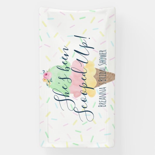 Sie wurde mit Eiscreme-Brautparty vergossen Banner (Vertikal)