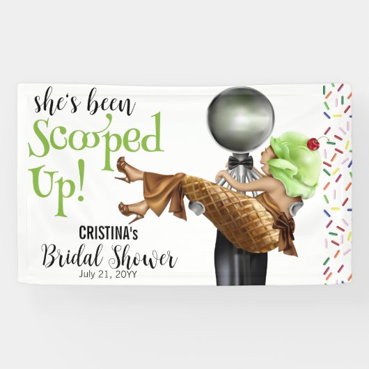 Sie wurde mit Eiscreme-Brautparty vergossen Banner (Horizontal)
