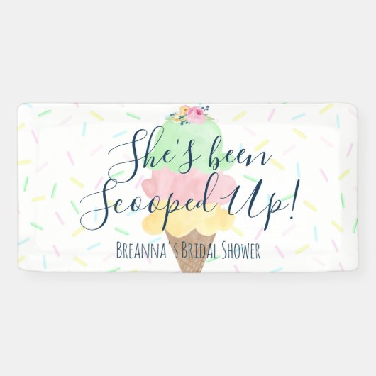 Sie wurde mit Eiscreme-Brautparty vergossen Banner (Horizontal)