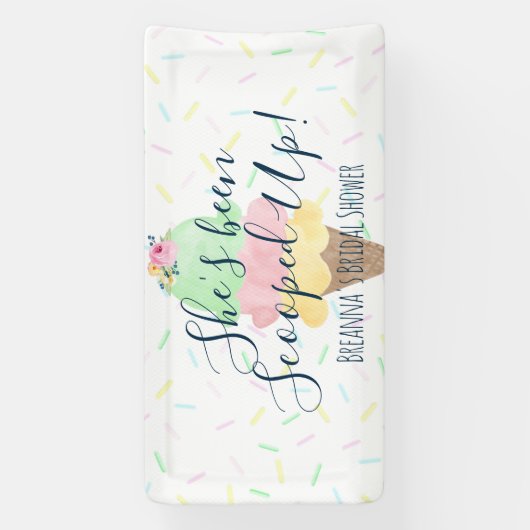 Sie wurde mit Eiscreme-Brautparty vergossen Banner (Vertikal)