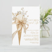 Sie wurde mit Eiscreme-Brautparty vergossen Einladung (Stehend Vorderseite)