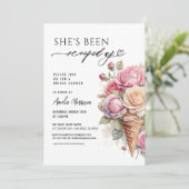 Sie wurde mit Eiscreme-Brautparty vergossen Einladung (Stehend Vorderseite)