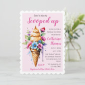 Sie wurde mit Eiscreme-Brautparty vergossen Einladung (Stehend Vorderseite)