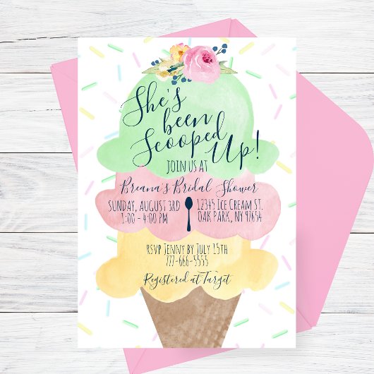 Sie wurde mit Eiscreme-Brautparty vergossen Einladung