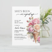 Sie wurde mit Eiscreme-Brautparty vergossen Einladung (Stehend Vorderseite)