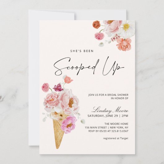 Sie wurde mit Eiscreme-Brautparty vergossen Einladung (Vorderseite)