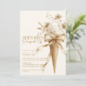 Sie wurde mit Eiscreme-Brautparty vergossen Einladung (Stehend Vorderseite)