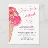 Sie wurde mit Eiscreme-Brautparty vergossen Einladungspostkarte (Vorderseite)