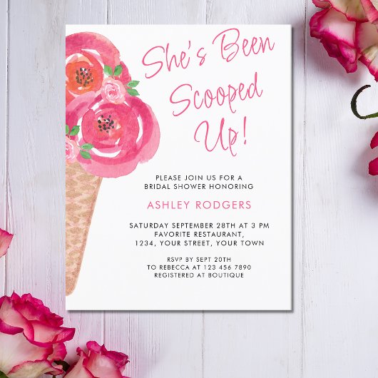 Sie wurde mit Eiscreme-Brautparty vergossen Einladungspostkarte