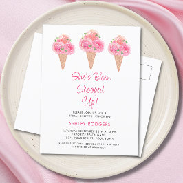 Sie wurde mit Eiscreme-Brautparty vergossen Einladungspostkarte