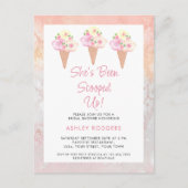 Sie wurde mit Eiscreme-Brautparty vergossen Einladungspostkarte (Vorderseite)