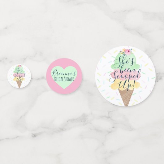 Sie wurde mit Eiscreme-Brautparty vergossen Konfetti (Rückseiten)