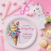 Sie wurde mit Eiscreme-Brautparty vergossen Pappteller (Party)