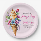 Sie wurde mit Eiscreme-Brautparty vergossen Pappteller (Vorderseite)