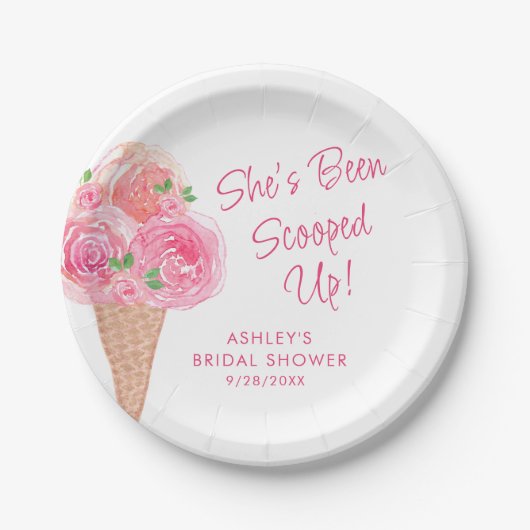 Sie wurde mit Eiscreme-Brautparty vergossen Pappteller (Vorderseite)