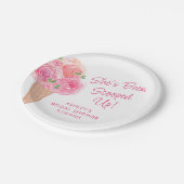 Sie wurde mit Eiscreme-Brautparty vergossen Pappteller (Schrägansicht)