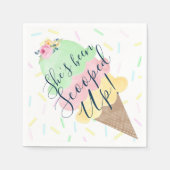 Sie wurde mit Eiscreme-Brautparty vergossen Serviette (Vorderseite)