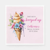 Sie wurde mit Eiscreme-Brautparty vergossen Serviette (Vorderseite)