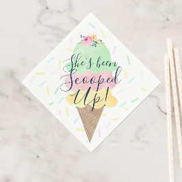 Sie wurde mit Eiscreme-Brautparty vergossen Serviette