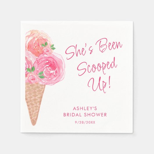Sie wurde mit Eiscreme-Brautparty vergossen Serviette (Vorderseite)