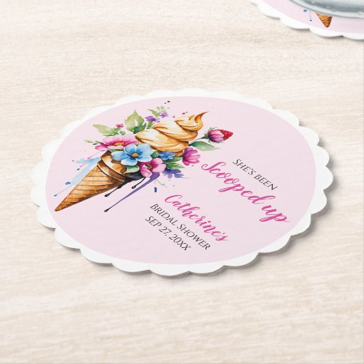 Sie wurde mit Eiscreme-Brautparty vergossen Untersetzer (angewinkelt)