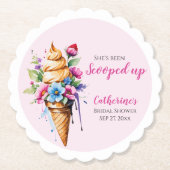 Sie wurde mit Eiscreme-Brautparty vergossen Untersetzer (Vorderseite)