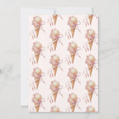 Sie wurde mit Eiscreme-Pink-Brautparty aufgefangen Einladung (Rückseite)