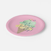 Sie wurde mit Eiscreme-Pink-Tellern ausgestopft Pappteller (Schrägansicht)