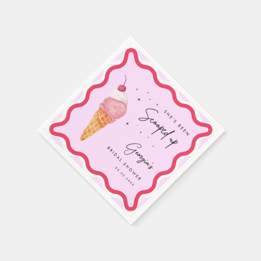 Sie wurde mit rosa rosa Brautparty aufgerissen Serviette (Ecke)
