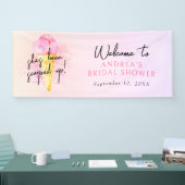 Sie wurde mit rosafarbenem Eis-Brautparty aufgeris Banner (Messe)